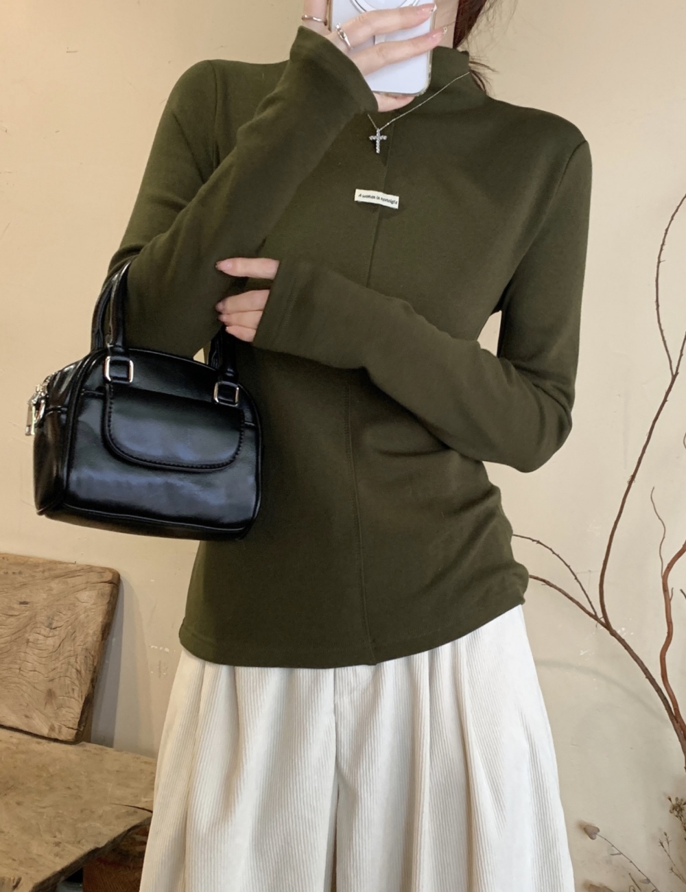 Winter Casual tops all-match thin T-shirt for women