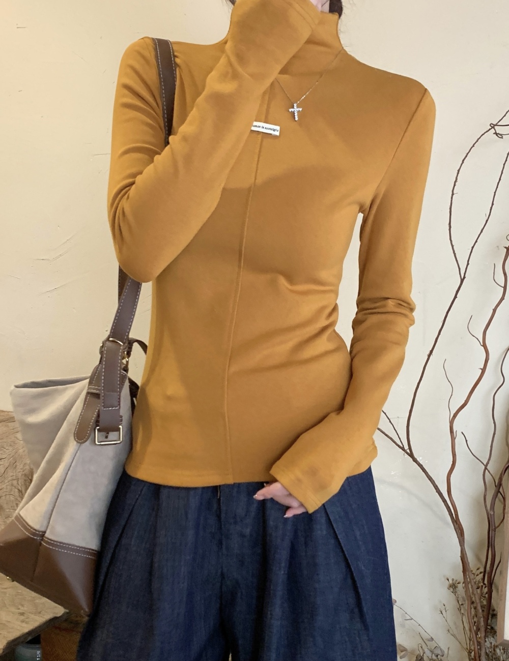 Winter Casual tops all-match thin T-shirt for women