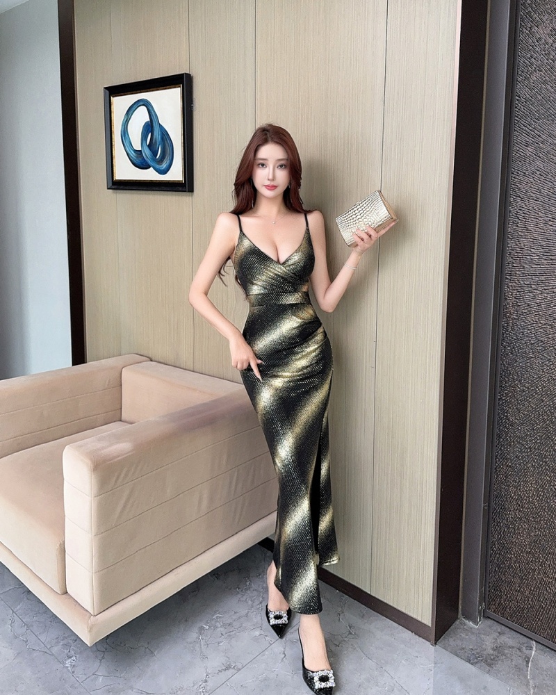 Bottoming long dress sling formal dress