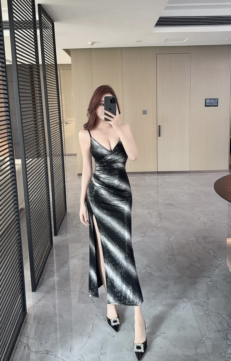 Bottoming long dress sling formal dress