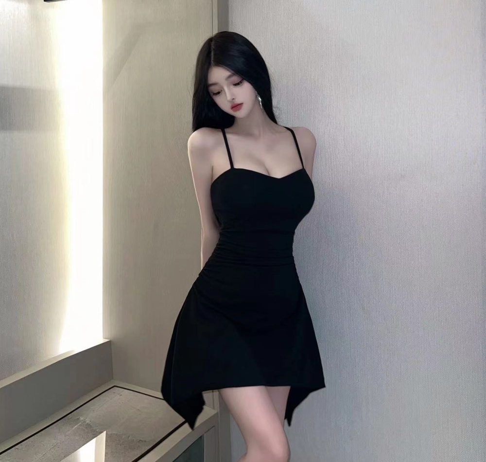 Temperament Korean style sexy halter dress