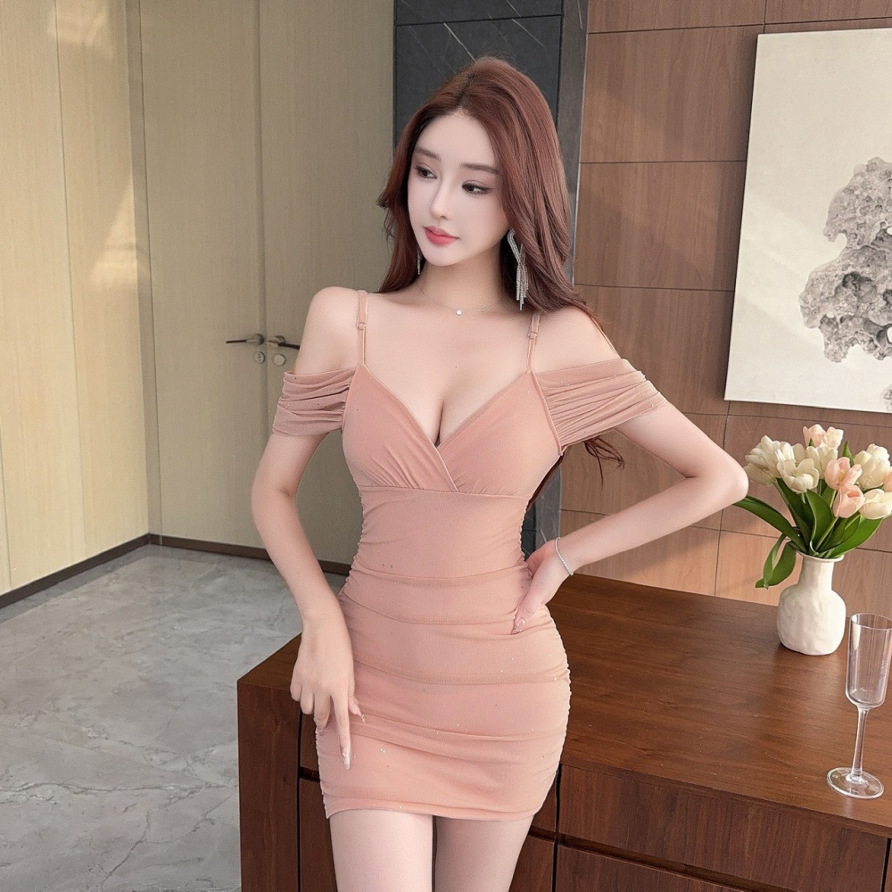 Strapless tight package hip sling bottoming short dress