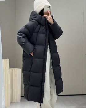 Thick loose all-match duck down hooded down coat for women