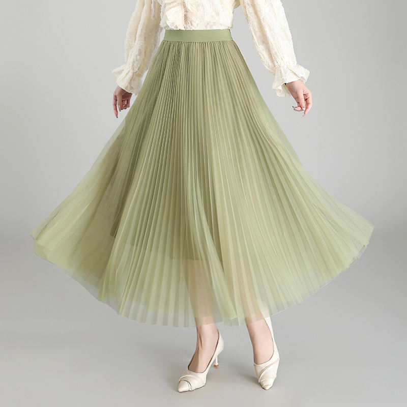 Gauze Western style big skirt long Korean style slim autumn skirt