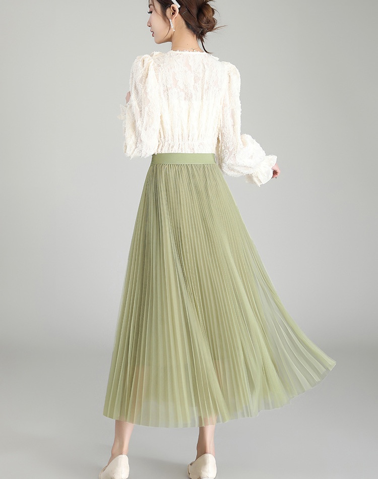 Gauze Western style big skirt long Korean style slim autumn skirt