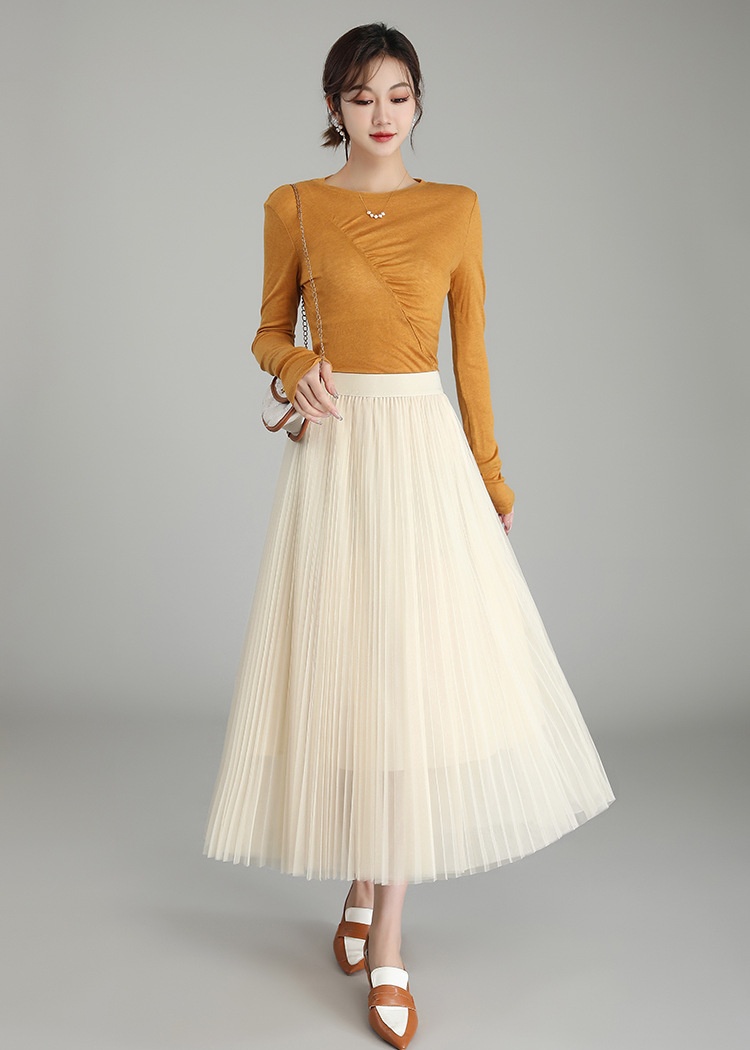 Gauze Western style big skirt long Korean style slim autumn skirt