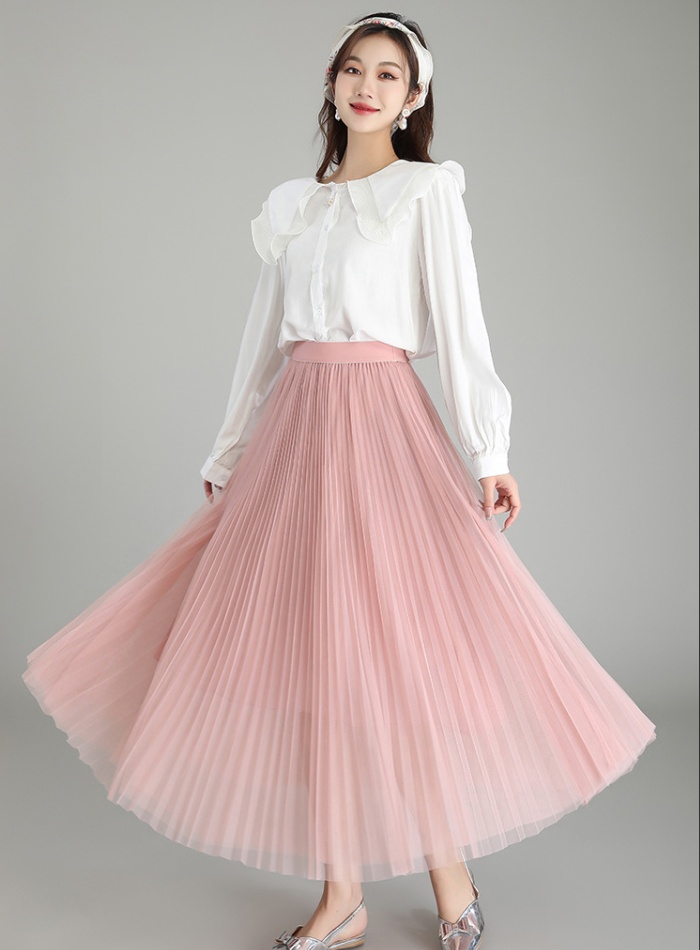 Gauze Western style big skirt long Korean style slim autumn skirt