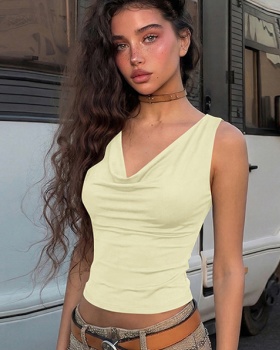 Frenum sexy halter tops slim V-neck vest for women