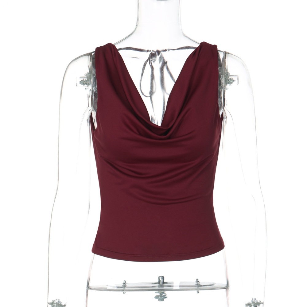 Frenum sexy halter tops slim V-neck vest for women