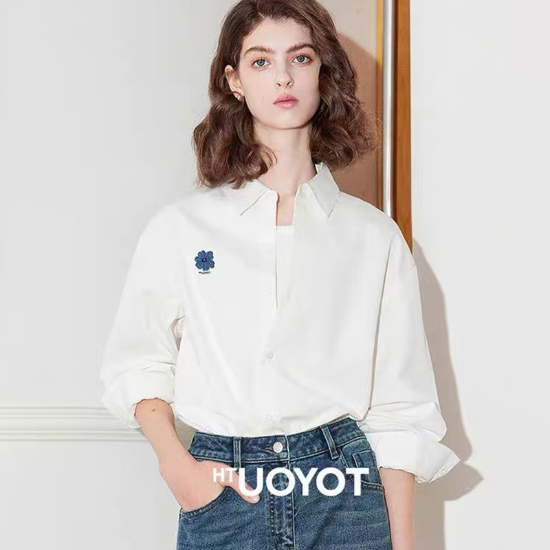Commuting lapel thin shirt Casual spring tops for women