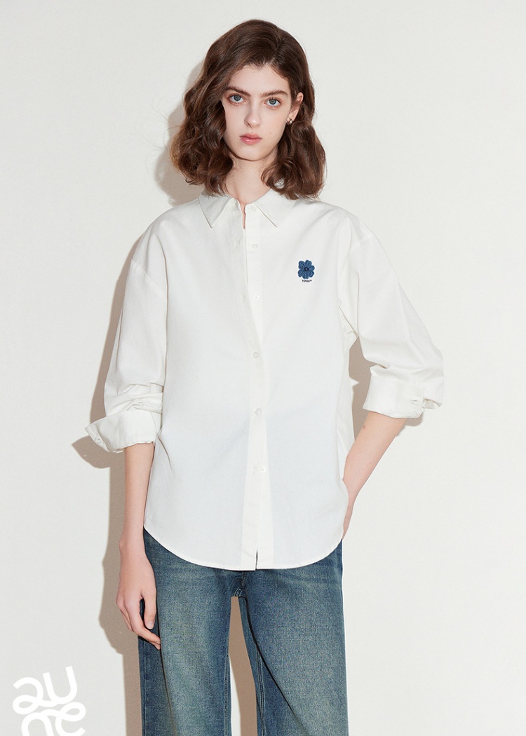 Commuting lapel thin shirt Casual spring tops for women