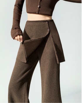 Thick cashmere pants winter flare pants for women