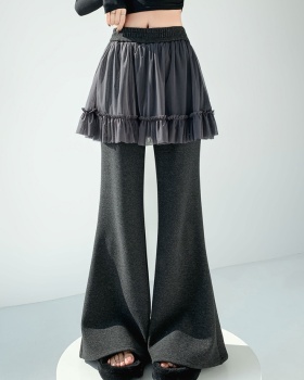 Slim pants cashmere flare pants for women