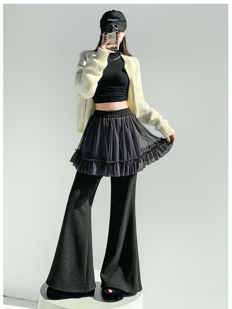 Slim pants cashmere flare pants for women