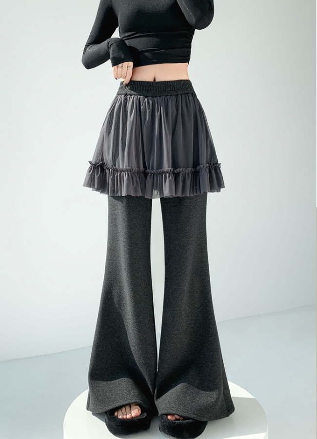 Slim pants cashmere flare pants for women