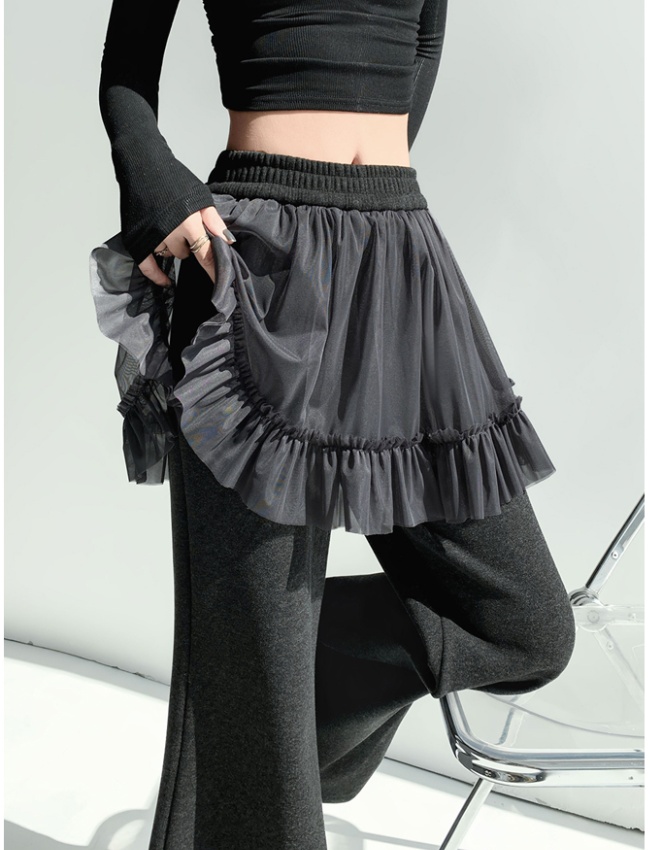 Slim pants cashmere flare pants for women