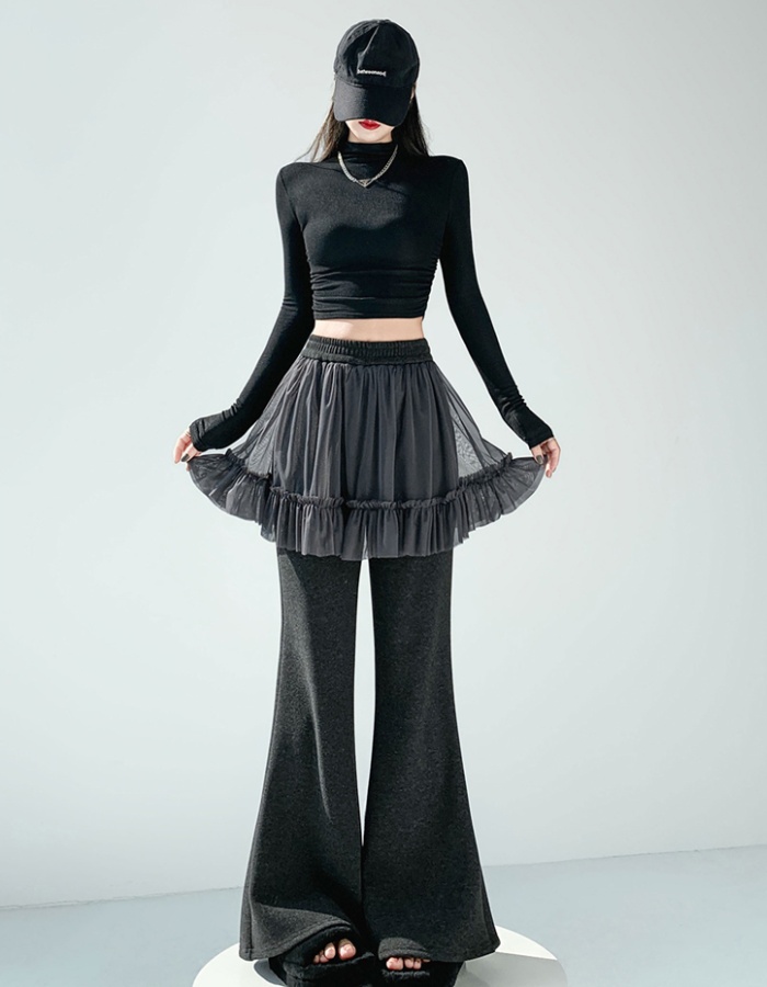 Slim pants cashmere flare pants for women