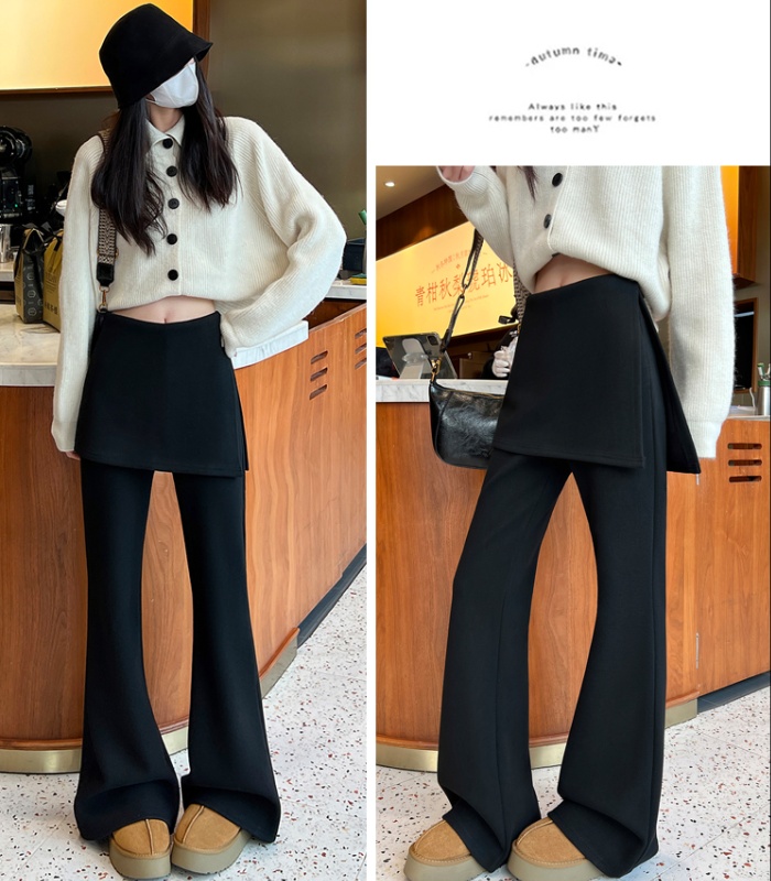 Plus velvet cashmere flare pants winter pants for women