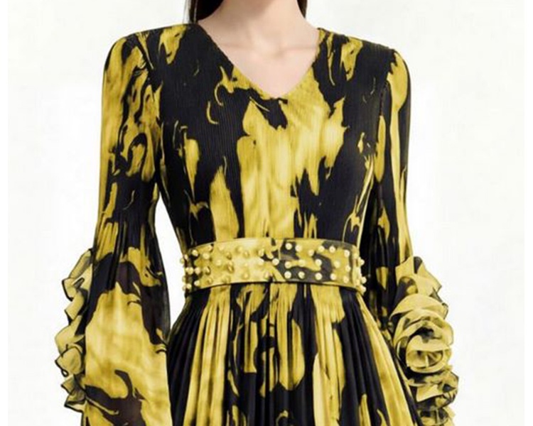 Long sleeve dress Pleats Please Bohemian beach dress