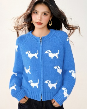 Round neck cardigan autumn and winter sweater for women