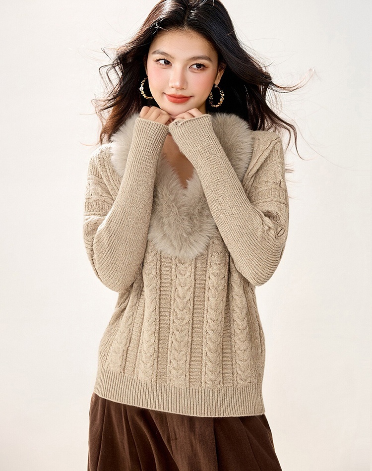 Lazy V-neck sweater France style bat sleeve tops