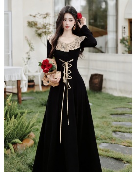 France style slim dress splice retro formal dress