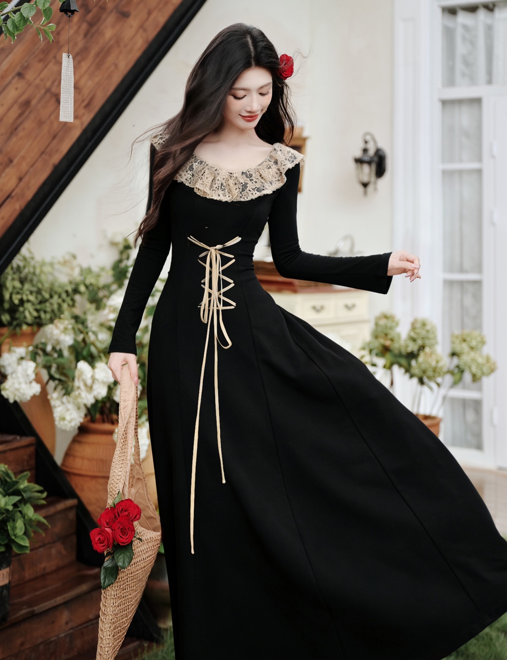 France style slim dress splice retro formal dress