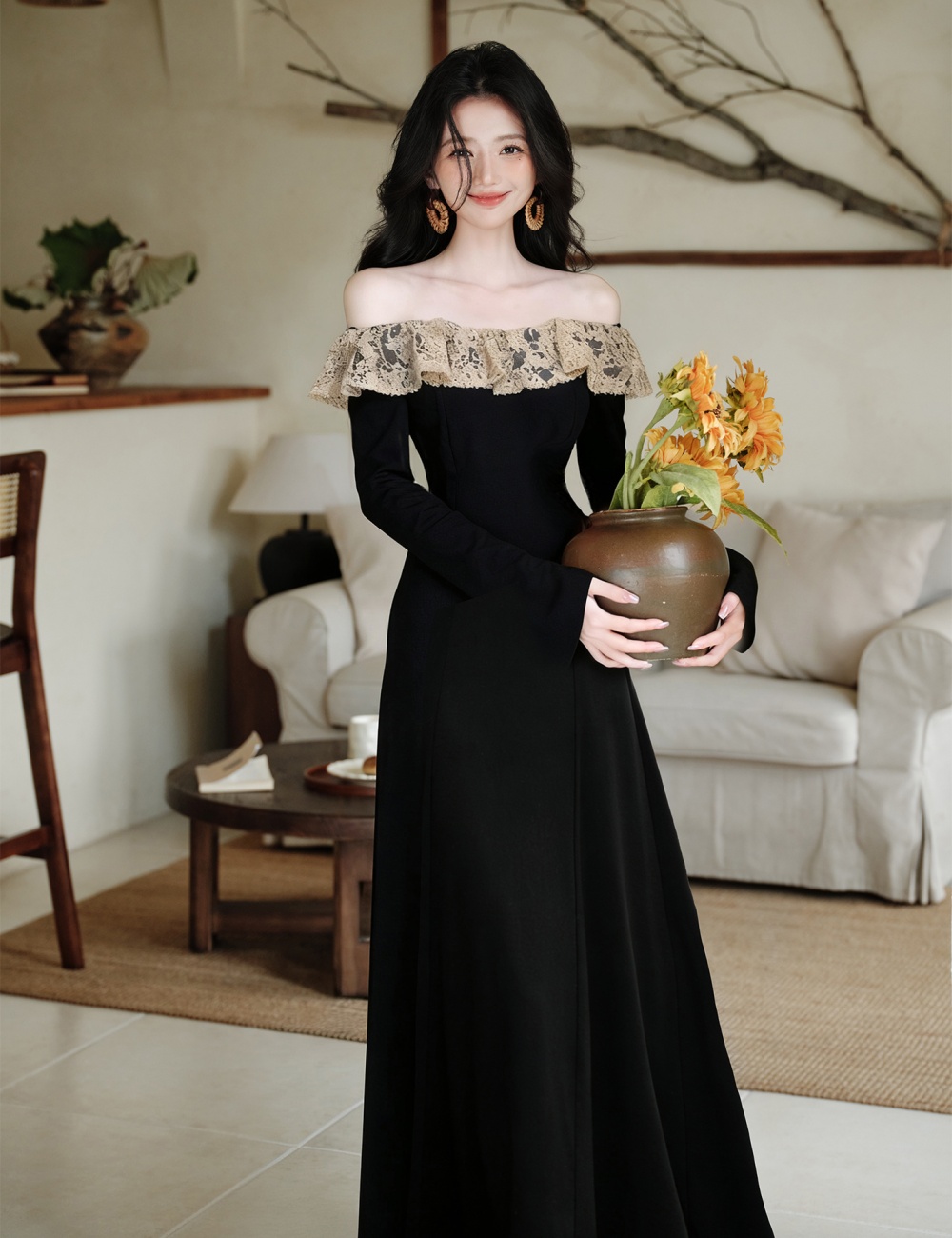 France style slim dress splice retro formal dress