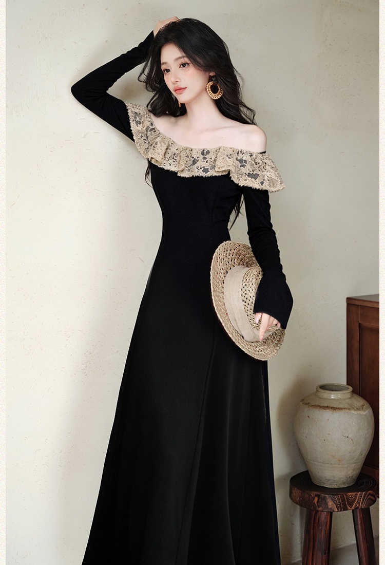 France style slim dress splice retro formal dress