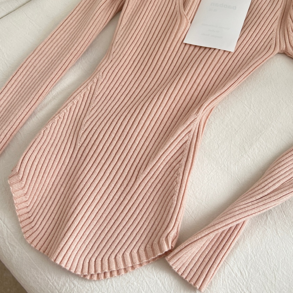 All-match temperament tops V-neck slim sweater for women