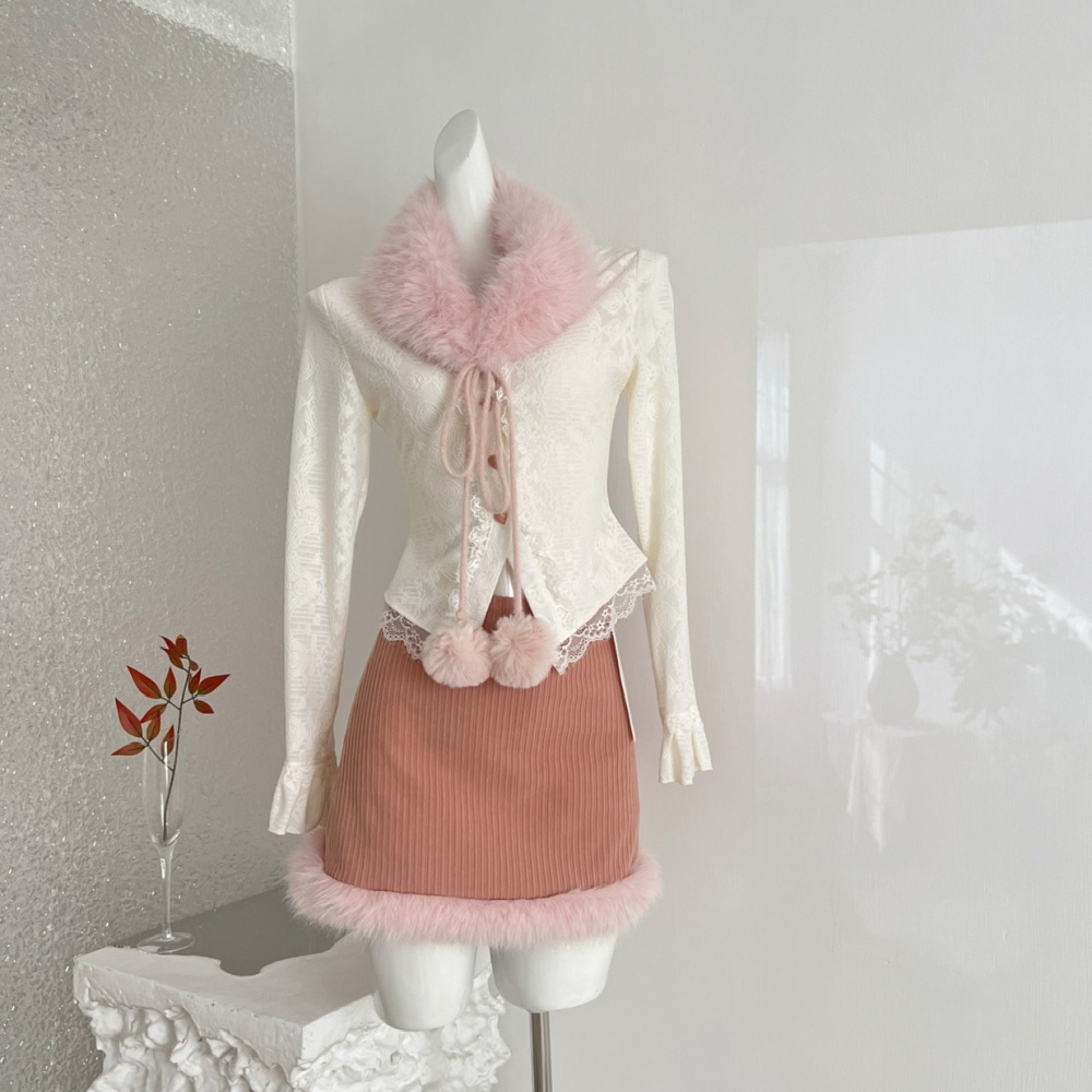 Slim niche tops enticement short skirt a set