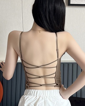 Sling hollow halter vest bottoming wrapped chest cross Bra