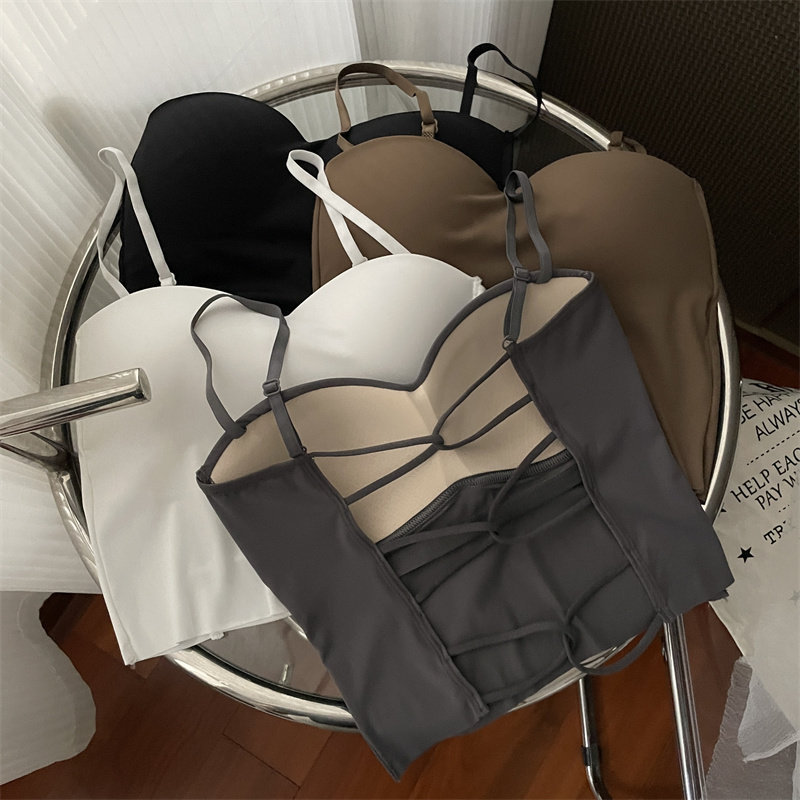 Sling hollow halter vest bottoming wrapped chest cross Bra