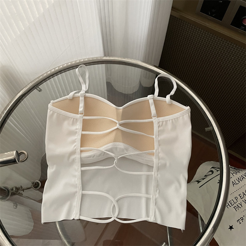 Sling hollow halter vest bottoming wrapped chest cross Bra