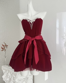 Christmas retro velvet dress