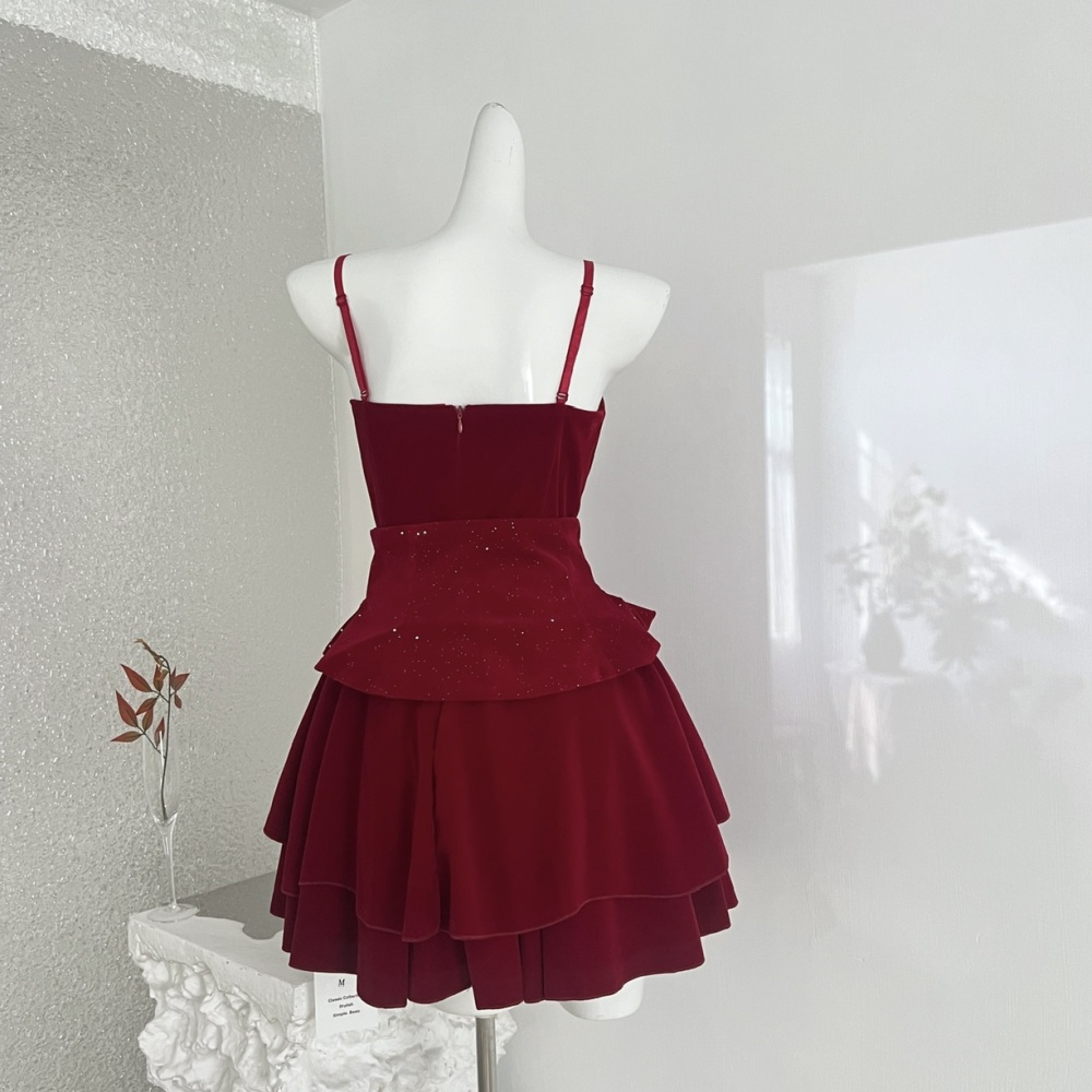 Christmas retro velvet dress