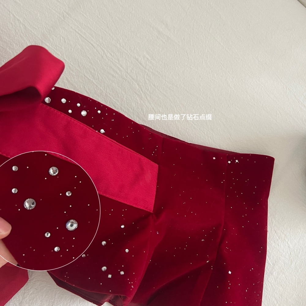 Christmas retro velvet dress