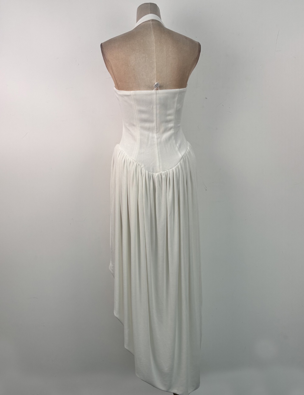 Halter niche temperament dress slim zip long dress