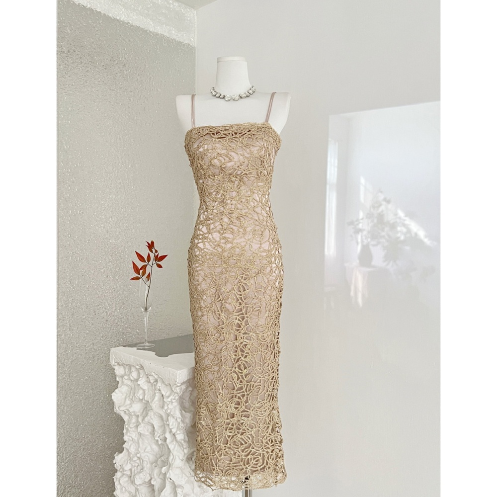 Watkins sling dress embroidered stereoscopic formal dress