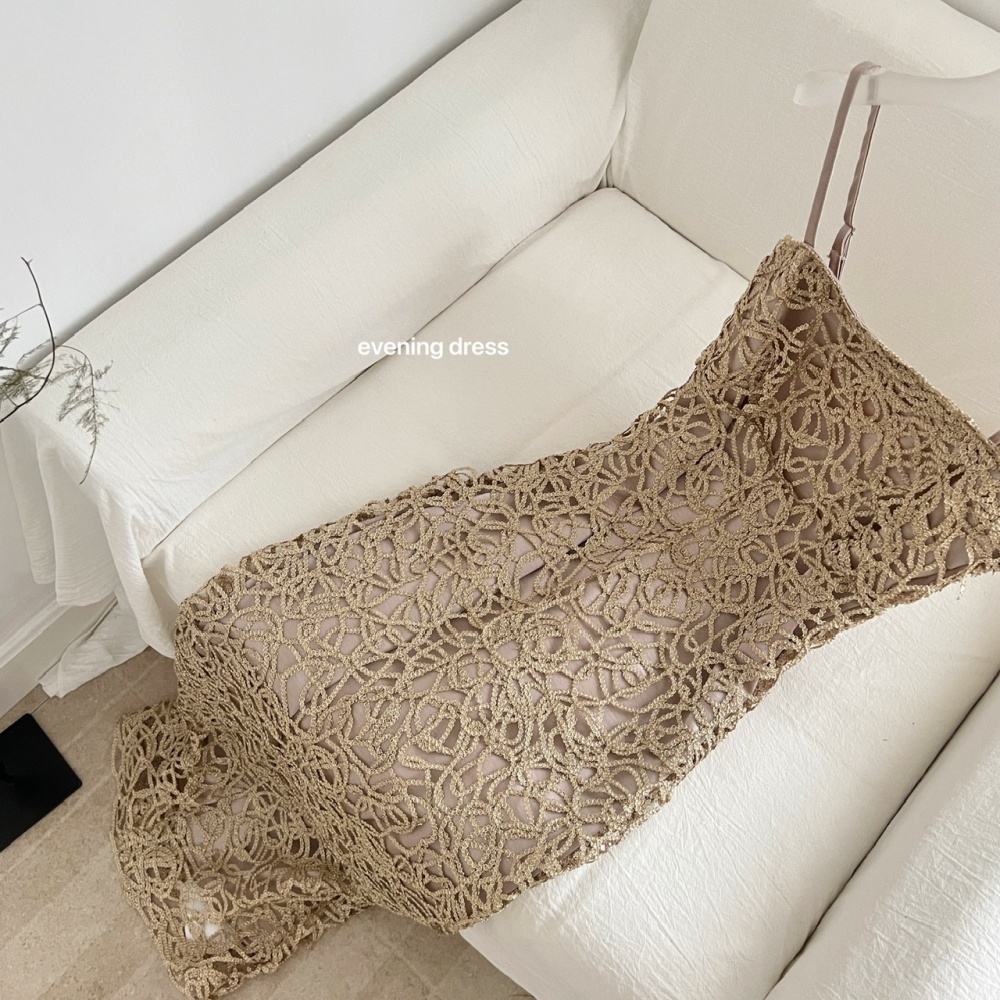 Watkins sling dress embroidered stereoscopic formal dress