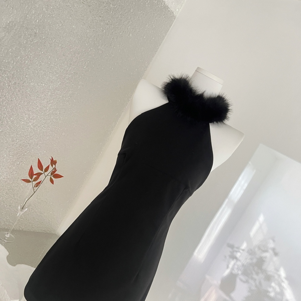 Fox fur maiden woolen lovely winter dress