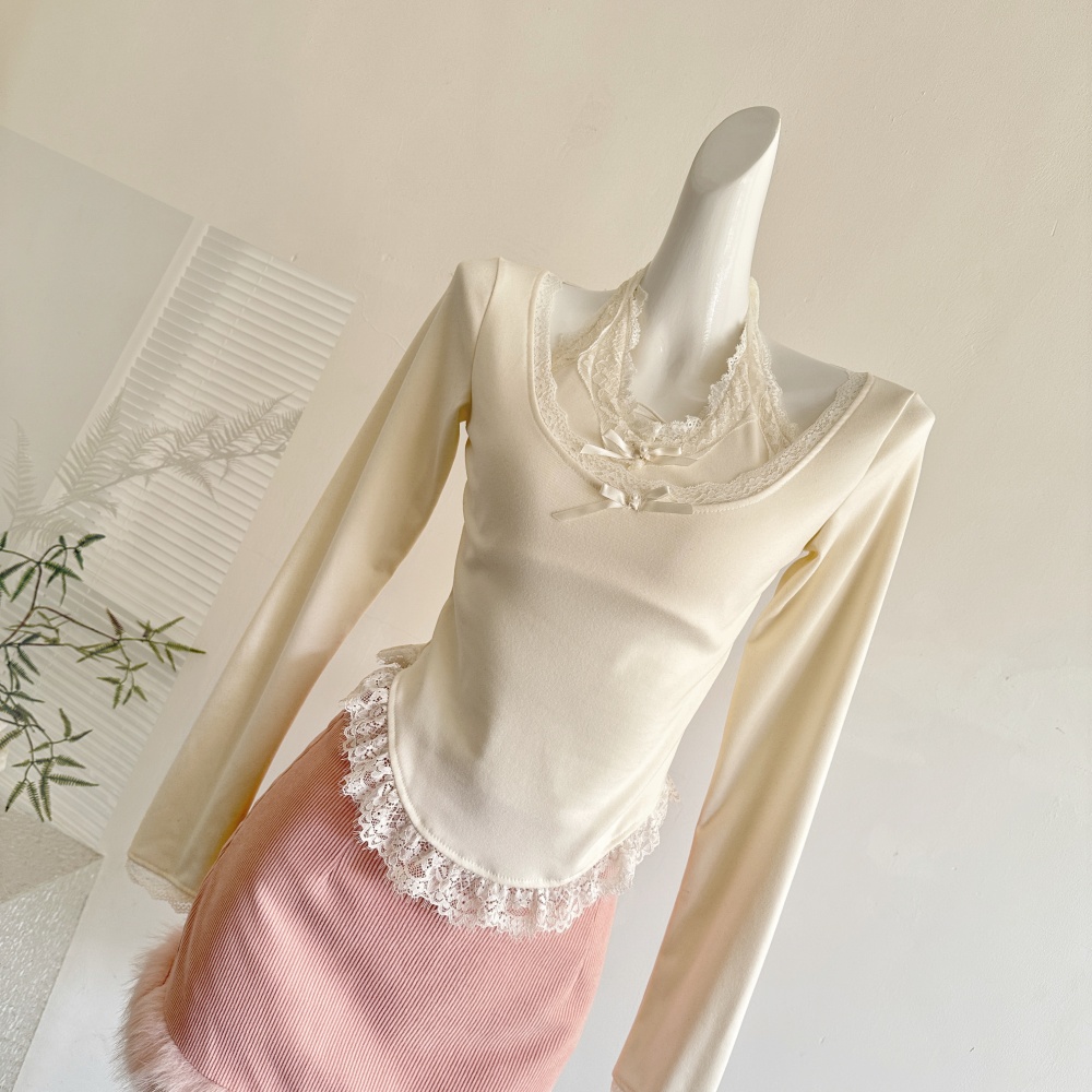 Autumn and winter short skirt slim tops a set