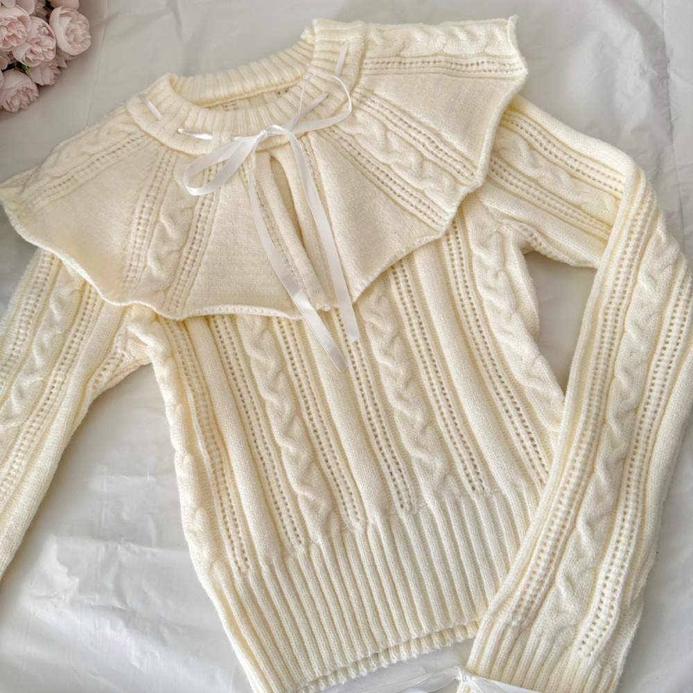 Frenum twist short skirt antique silver sweater 2pcs set