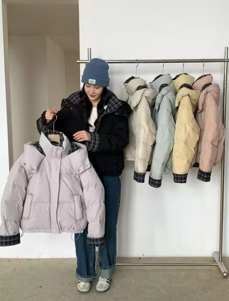 Korean style duck down down coat hooded coat for women