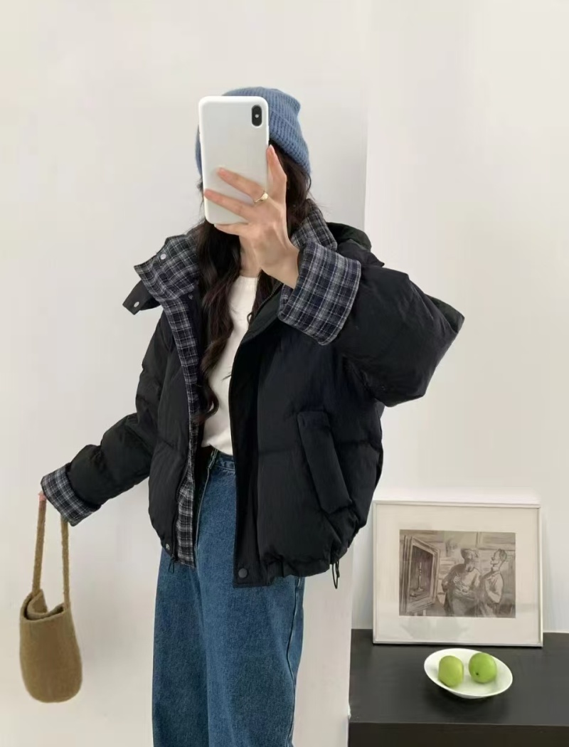 Korean style duck down down coat hooded coat for women