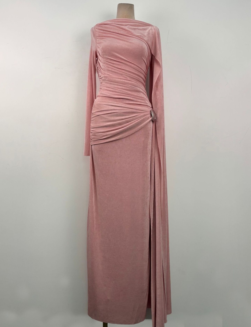 Long sleeve chouzhe long dress simple slim shawl