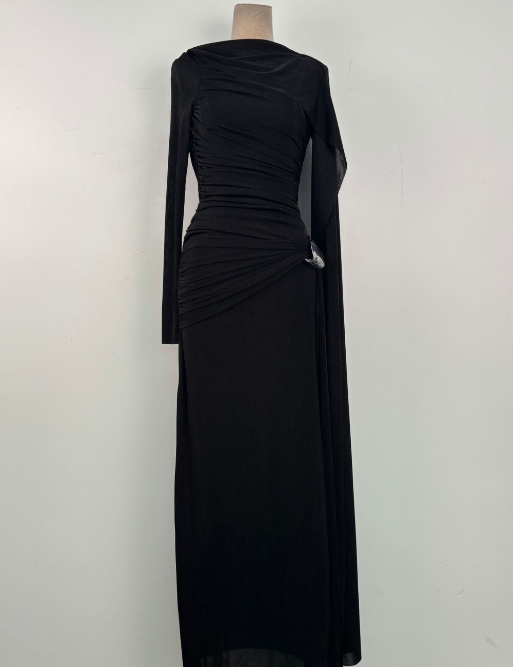 Long sleeve chouzhe long dress simple slim shawl