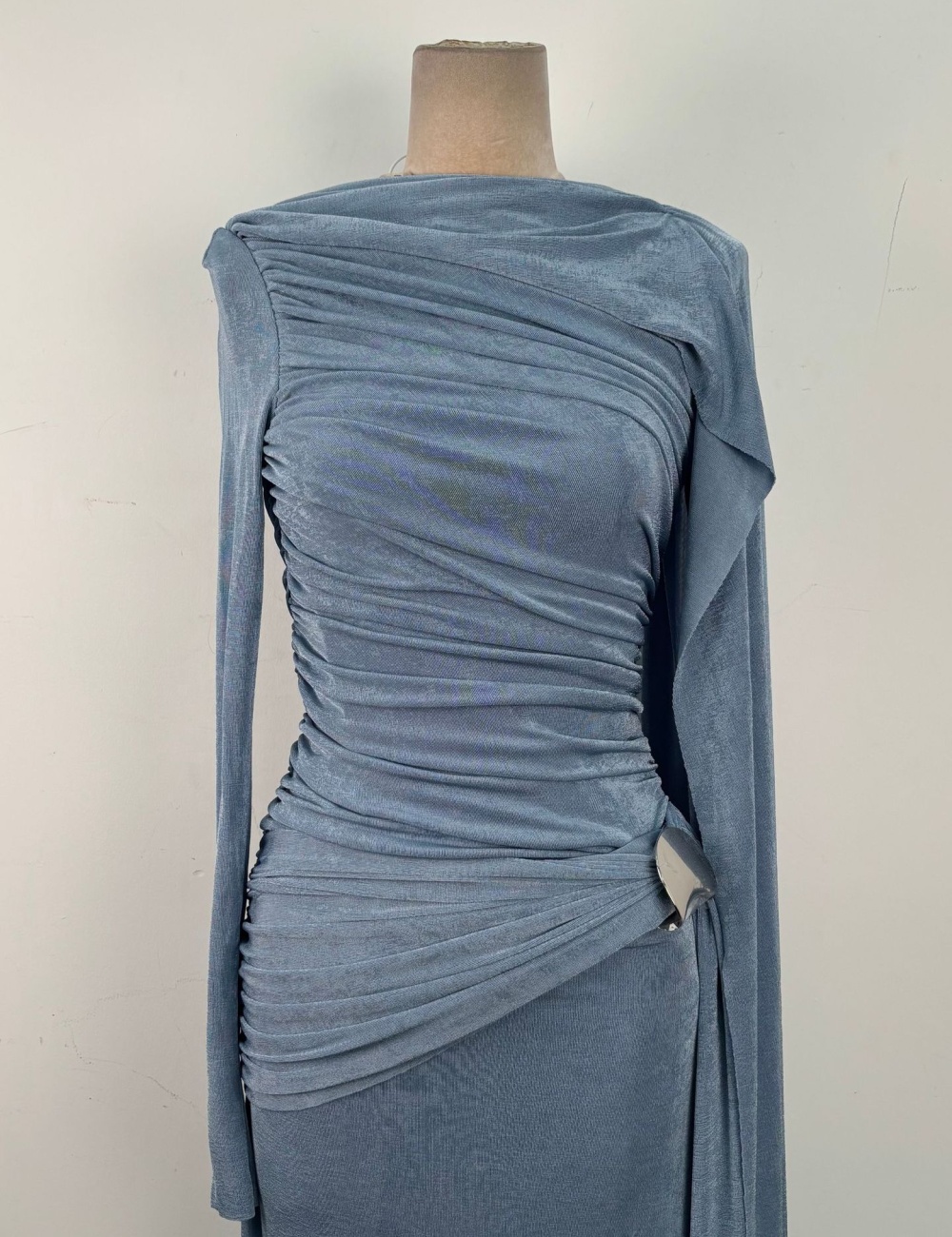 Long sleeve chouzhe long dress simple slim shawl