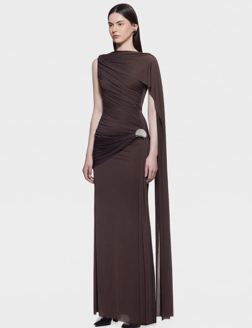 Temperament niche formal dress sleeveless chouzhe dress