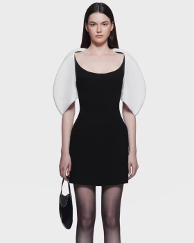 Slim mixed colors dress niche temperament T-back